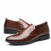 Men British Round Slip  On Business Casual Dress Shoes