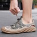 Men Outdoor Large Size Hollow Elastic Band Close Toe Beach Sandals