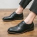 Men Genuine Leather Slip Resistant Front Lace  up Cowhide Dress Shoes