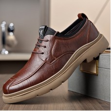 Men Microfiber Leather Soft Sole Non Slip Leisure Business Shoes