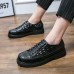 Men Retro Crocodile Embossing Lace Up Dress Casual Shoes